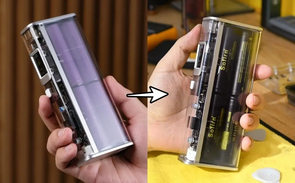 chia sẻ quá trình thay màu pin cho storm 2 slim